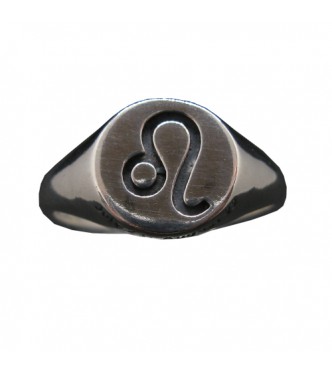 R002106 Genuine Sterling Silver Ring Zodiac Sign Leo Hallmarked Solid 925 Handmade